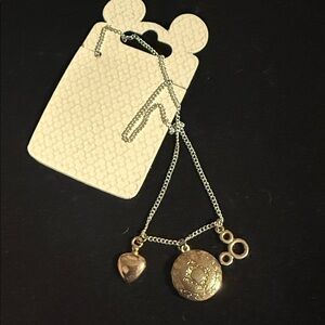 Disney two tone Charm Necklace with Heart and Locket